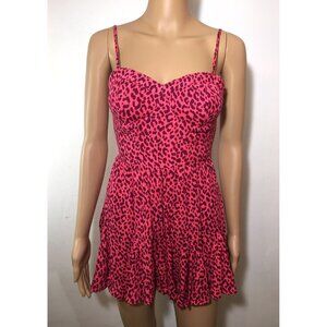 SOLD NWT Francesca's Pink Leopard Print Womens Romper One Piece - size XXS